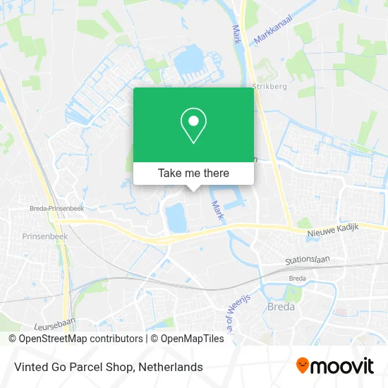 Vinted Go Parcel Shop map