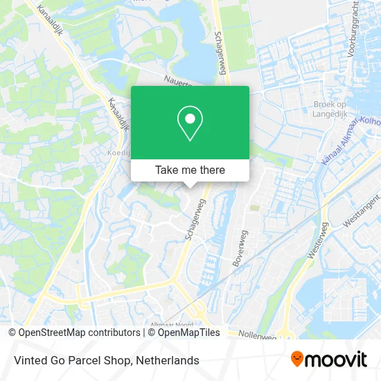 Vinted Go Parcel Shop map