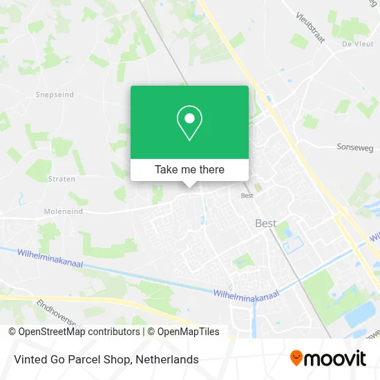 Vinted Go Parcel Shop map