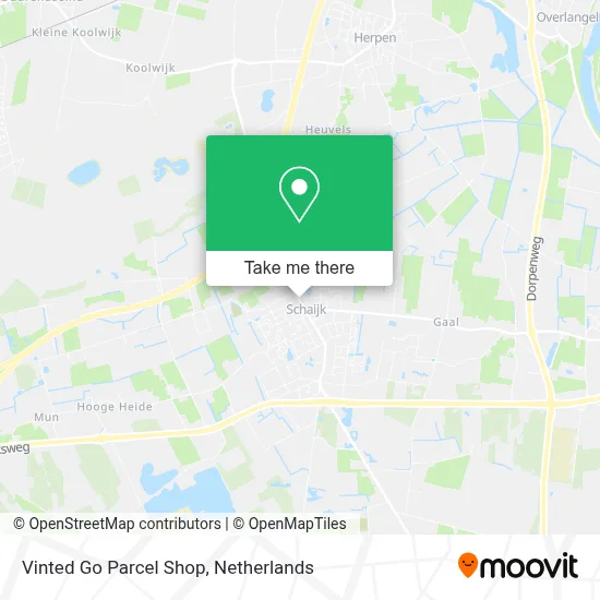 Vinted Go Parcel Shop map