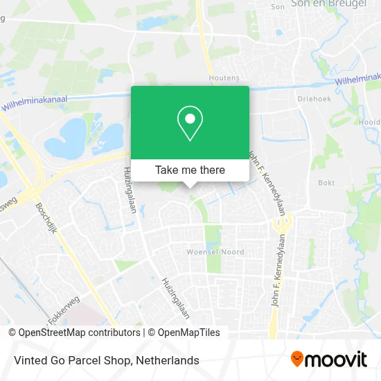 Vinted Go Parcel Shop map