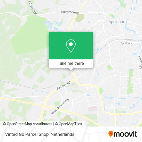 Vinted Go Parcel Shop map