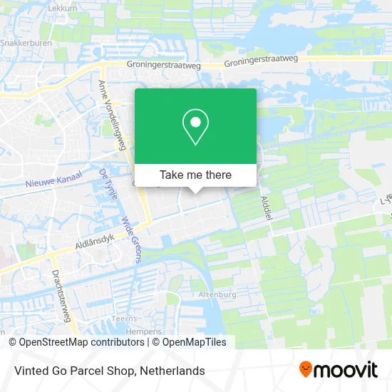 Vinted Go Parcel Shop map
