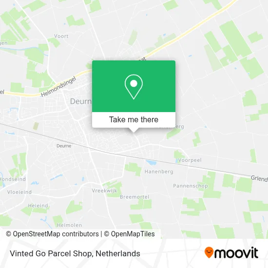 Vinted Go Parcel Shop map