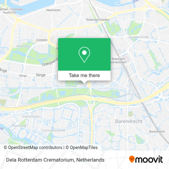 Dela Rotterdam Crematorium map