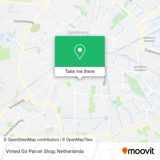 Vinted Go Parcel Shop map
