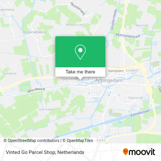 Vinted Go Parcel Shop map