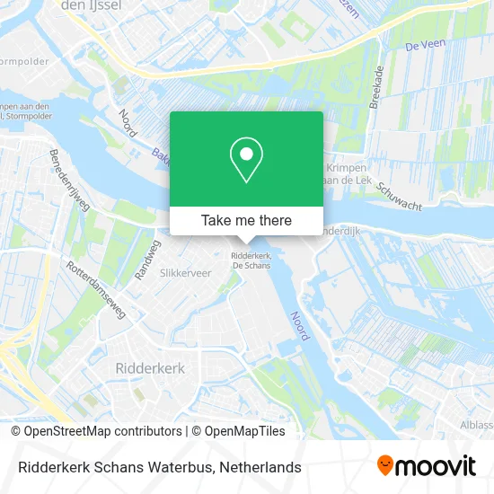 Ridderkerk Schans Waterbus map