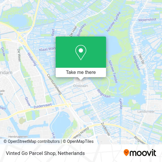 Vinted Go Parcel Shop map