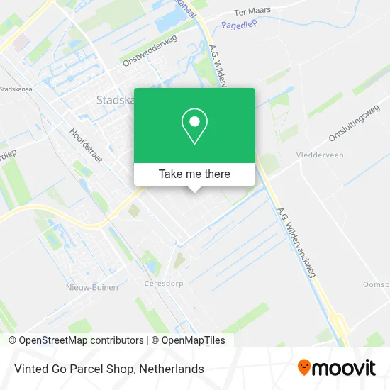 Vinted Go Parcel Shop map