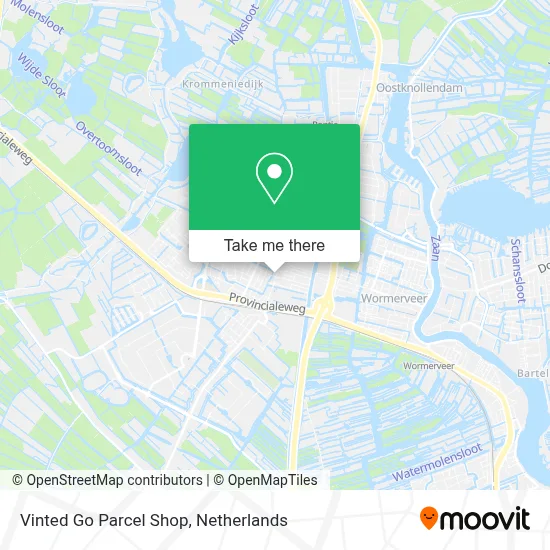 Vinted Go Parcel Shop map