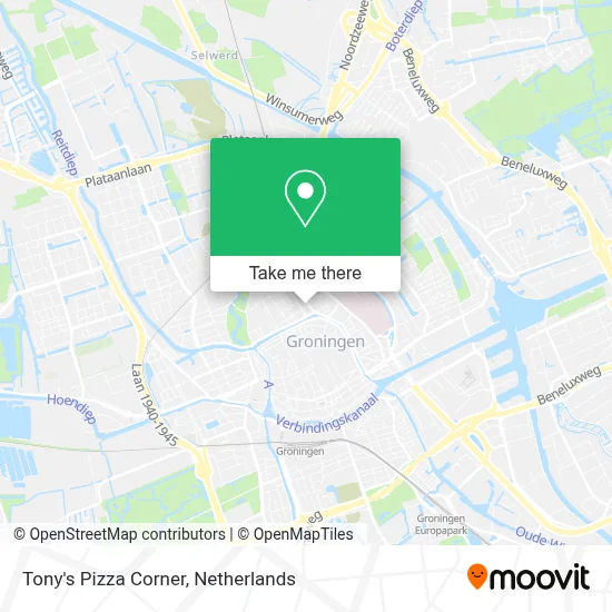 Tony's Pizza Corner map