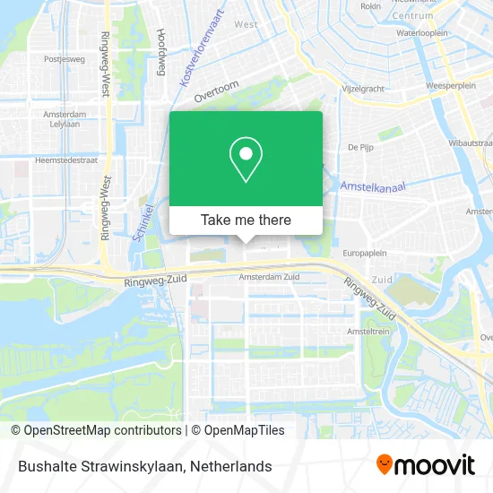 Bushalte Strawinskylaan map