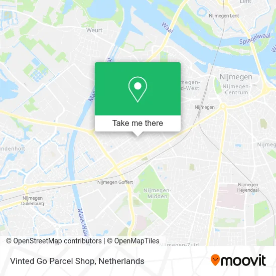Vinted Go Parcel Shop map