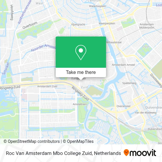Roc Van Amsterdam Mbo College Zuid map