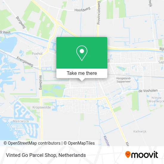 Vinted Go Parcel Shop map