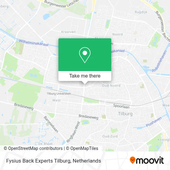 Fysius Back Experts Tilburg map