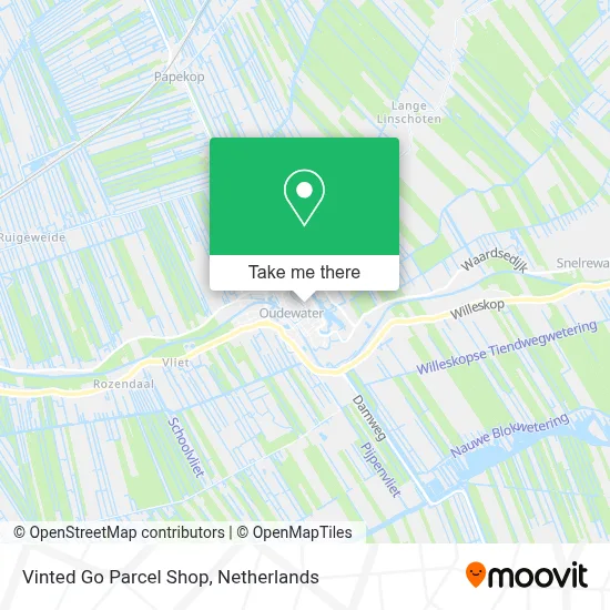 Vinted Go Parcel Shop map