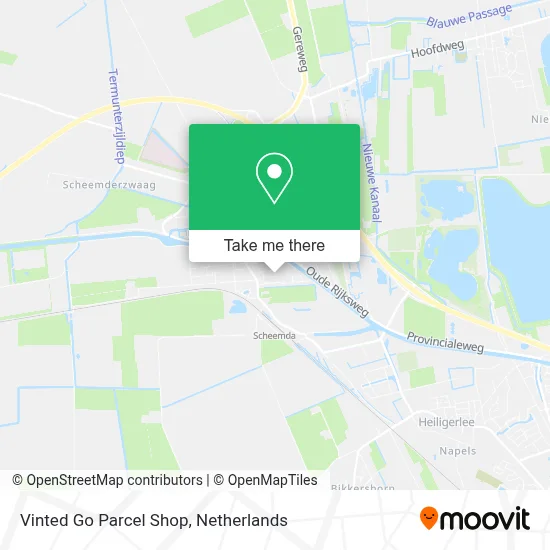 Vinted Go Parcel Shop map