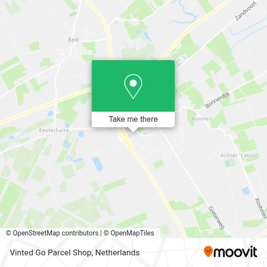 Vinted Go Parcel Shop map