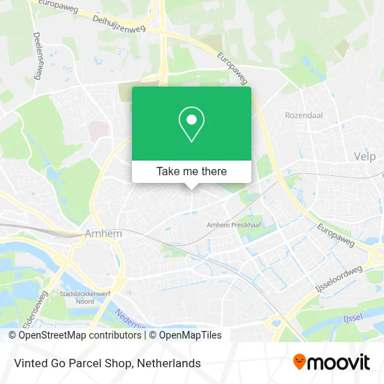 Vinted Go Parcel Shop map