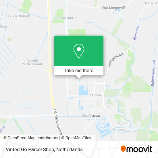Vinted Go Parcel Shop map