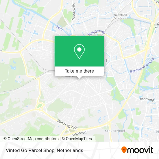 Vinted Go Parcel Shop map