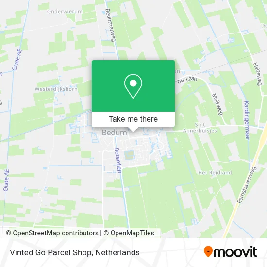 Vinted Go Parcel Shop map