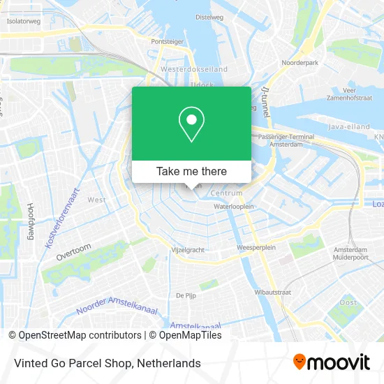 Vinted Go Parcel Shop map