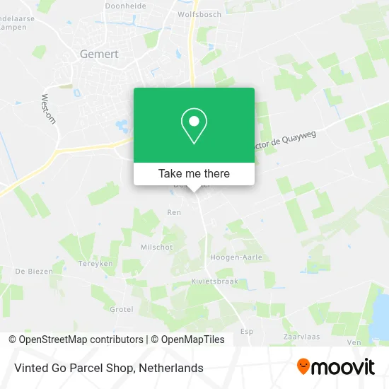 Vinted Go Parcel Shop map