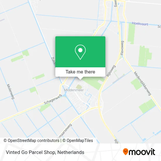 Vinted Go Parcel Shop map