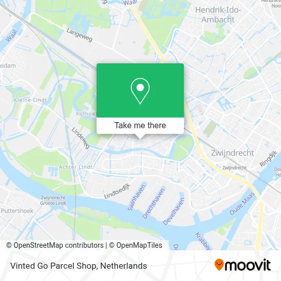 Vinted Go Parcel Shop map