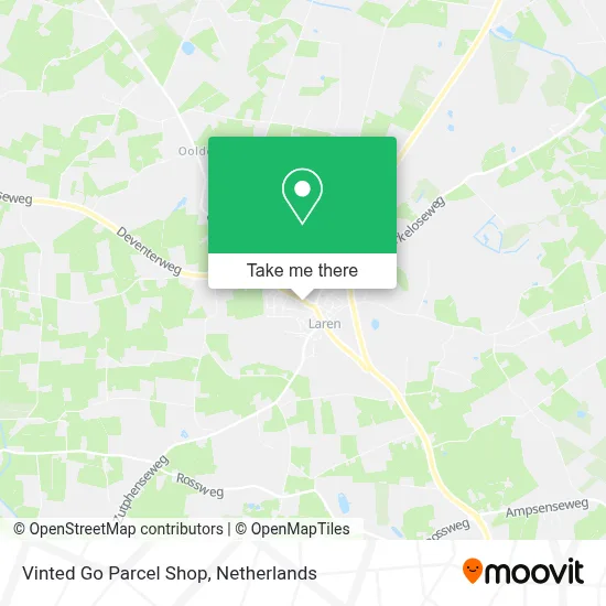 Vinted Go Parcel Shop map