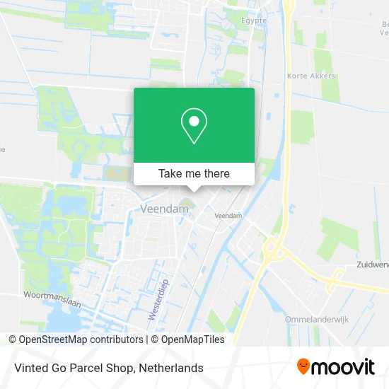 Vinted Go Parcel Shop map