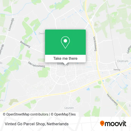 Vinted Go Parcel Shop map