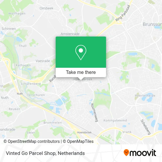 Vinted Go Parcel Shop map