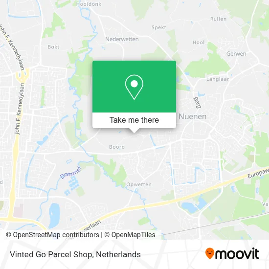 Vinted Go Parcel Shop map