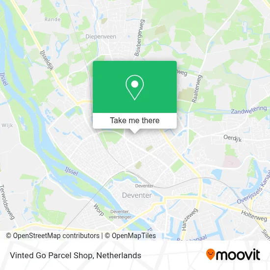 Vinted Go Parcel Shop map