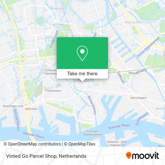 Vinted Go Parcel Shop map