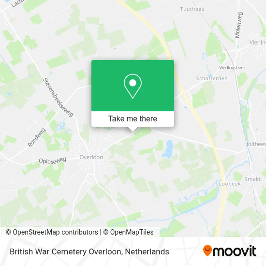 British War Cemetery Overloon map