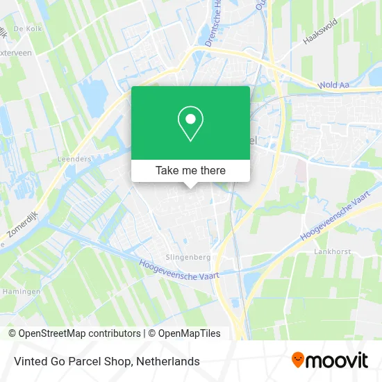 Vinted Go Parcel Shop map