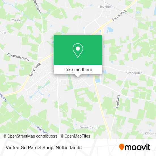 Vinted Go Parcel Shop map