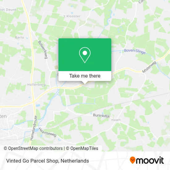 Vinted Go Parcel Shop map