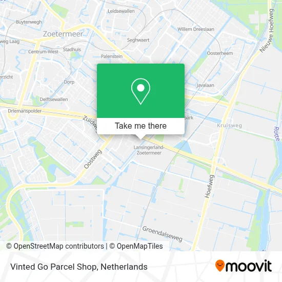 Vinted Go Parcel Shop map