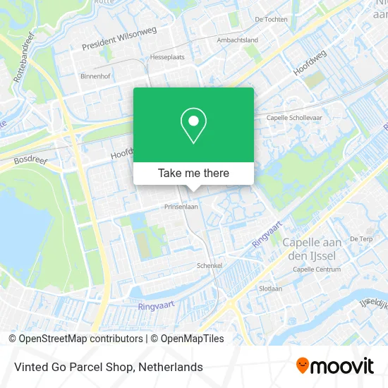 Vinted Go Parcel Shop map