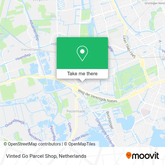 Vinted Go Parcel Shop map
