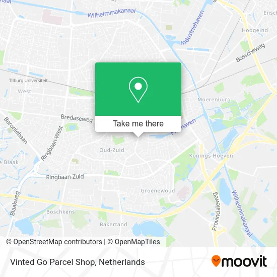Vinted Go Parcel Shop map