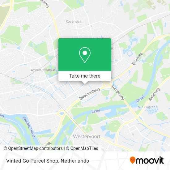 Vinted Go Parcel Shop map