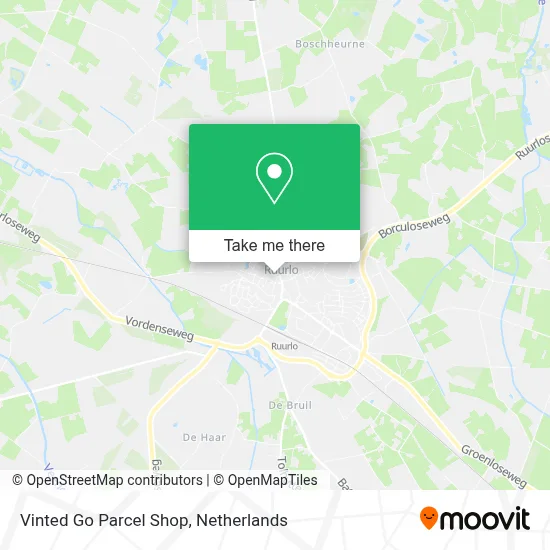 Vinted Go Parcel Shop map