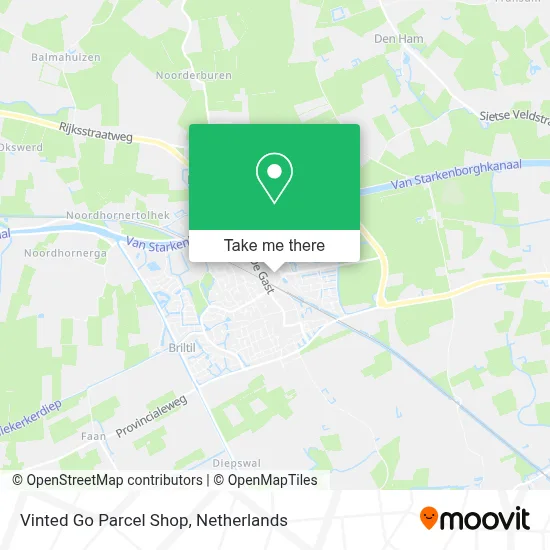Vinted Go Parcel Shop map